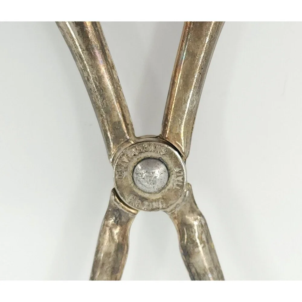 VTG Italy Silverplated Scissor Salad Tongs 8.5
